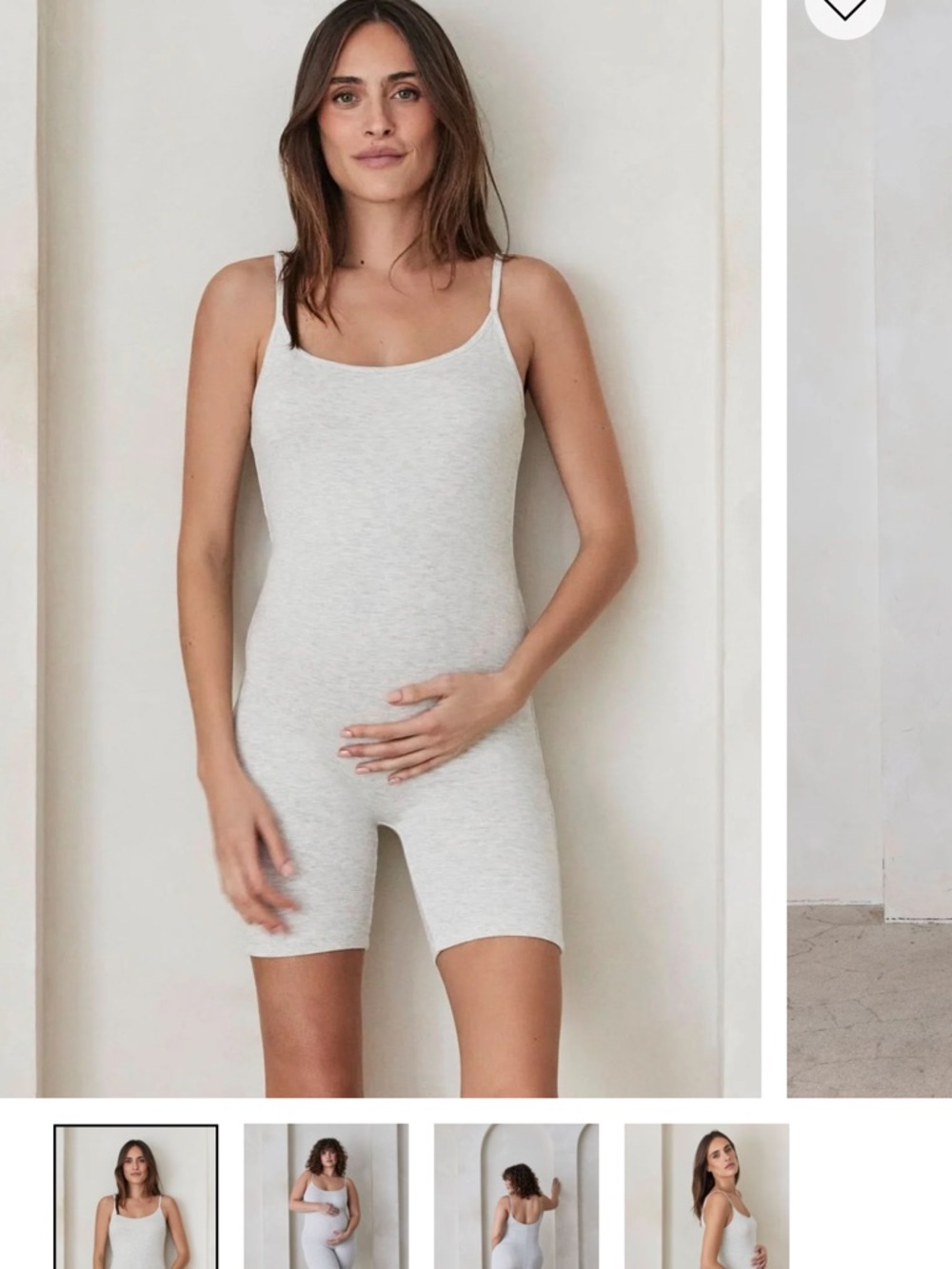 BUMPSUIT the cotton maternity romper medium gray